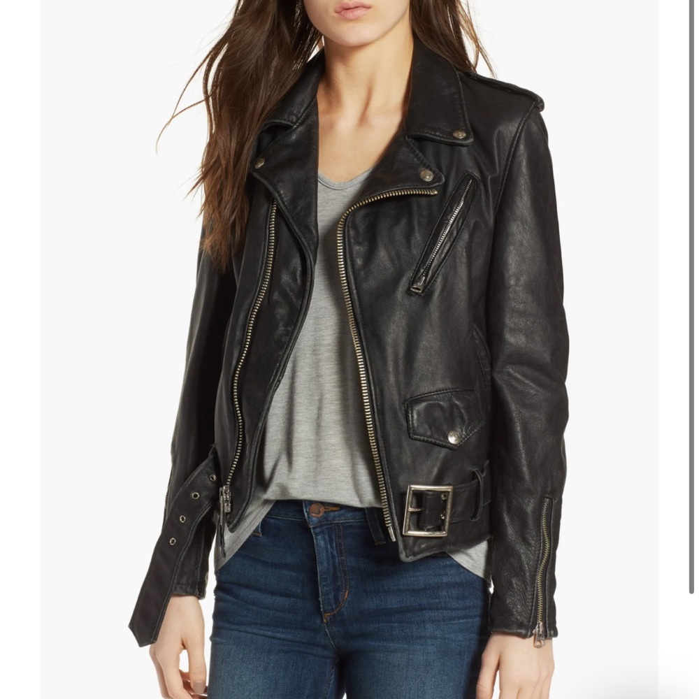 Schott NYC Boyfriend Leather Jacket NWOT 100% cowhide leather
